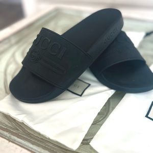 Authentic Black Gucci Slides Size 10